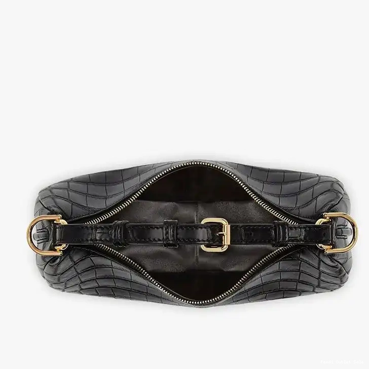 Cheap Bag Fendi Hobo Fendigraphy Leather Small Black Crocodile In 0629